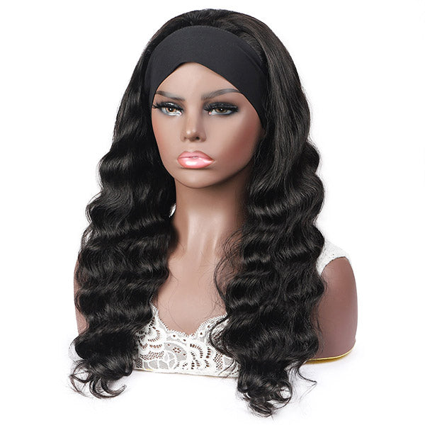 Highlight Headband Wigs Virgin Human Hair Ombre Color Loose Wave Wigs