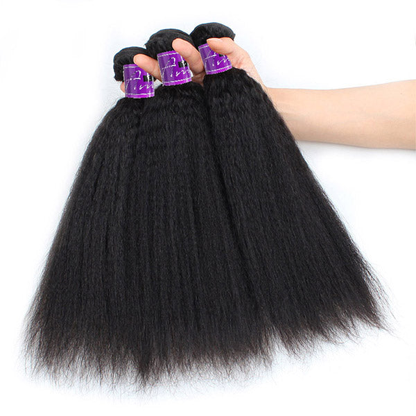 Yaki Straight Hair 3Bundles Indian Virgin Human Hair Weave Bundles
