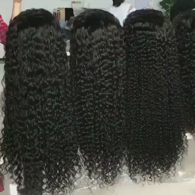 13x4 Kinky Curly Lace Front Human Hair Wigs Brazilian HD Transparent Lace Frontal Wig 180% 200% Density Ama Hair