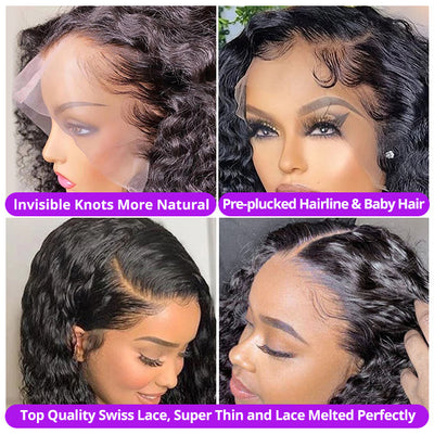 200 Density Loose Natural Wave Lace Front Human Hair Wigs 13x4 HD Lace Frontal Wig Pre Plucked Ama Hair