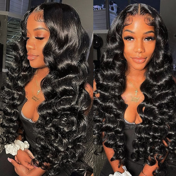 200 Density Loose Natural Wave Lace Front Human Hair Wigs 13x4 HD Lace Frontal Wig Pre Plucked