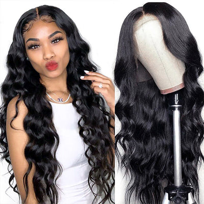 200% High Density Body Wave Transparent Lace Front Wig Super Full 13X4 Remy Human Hair Wigs With Baby Hair