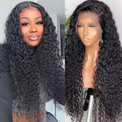 Glueless Deep Wave 200% Density 13x4 HD Lace Frontal Wigs 32 Inch PrePlucked Human Hair For Women Ama Hair