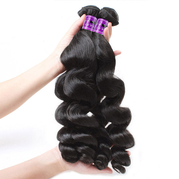 Loose Wave Bundles Peruvian Virgin Hair Extensions 4 Bundles Deal