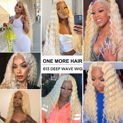 Curly Blonde Wig Honey Blonde 13x4 Lace Front Wig 613 HD Transparent T Part Lace Wig