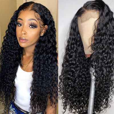 5x5 Lace Closure Wig Water Wave Transparent Lace Wigs Preplucked For Black Women