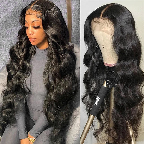 Hd Transparent Lace Wigs Body Wave Human Hair Preplucked 13x6 Lace Front Wig With Baby Hair