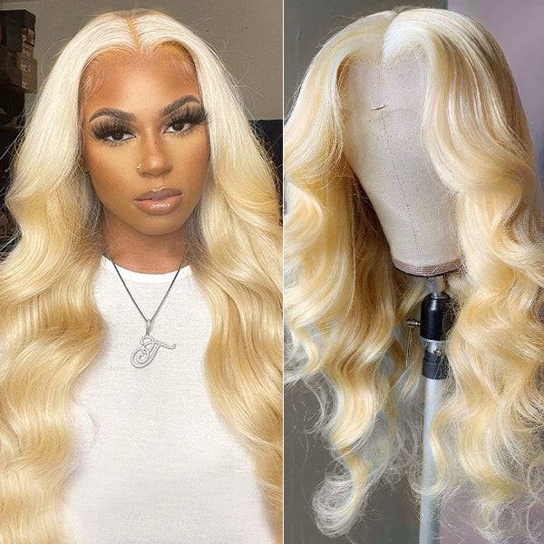 32 34 36 Inch 613 Blonde Lace Front Wig Honey Blonde Colored Remy Body Wave 13x4 HD Lace Frontal Wig Human Hair Wigs