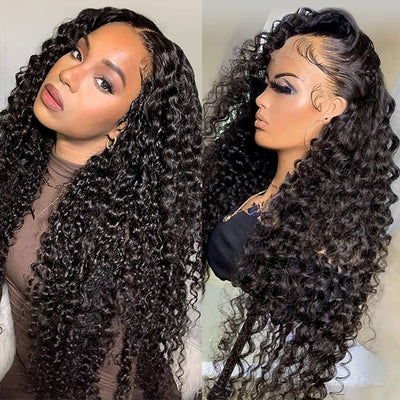 5x5 Lace Closure Wig Water Wave Transparent Lace Wigs Preplucked For Black Women