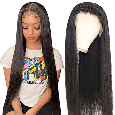 Straight Human Hair Wig 13x6 Lace Front Wig 30Inch Transparent Lace Frontal Wig
