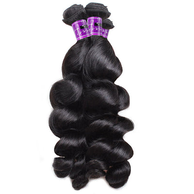 3 Bundles Loose Wave Hair With Frontal Indian Human Hair Weave With 13x4 Lace Frontal