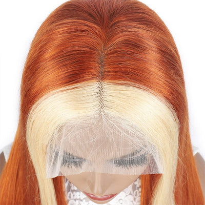 Ginger Blonde Wig 613 Highlight 13x4 HD Transparent Lace Frontal Wig Cheap Brazilian Bone Straight Human Hair Wigs 30 32 Inch