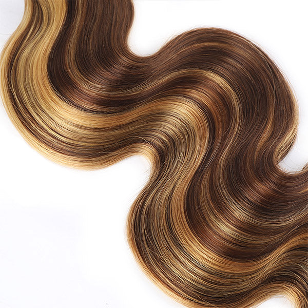 4/27 Highlight Hair Body Wave 4 Bundles 100% Peruvian Human Hair Weaving Bundles