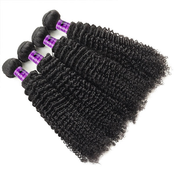 Indian Virgin Curly Hair Bundles 4Pcs Kinky Curly Wave Extensions