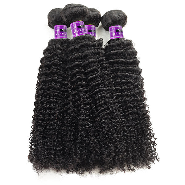 Peruvian Curly Hair 4 Bundles With Frontal Deep Curly Wave Tranparent 13x4 Lace Frontal With Baby Hair