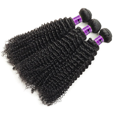 Curly Weave Human Hair 3 Bundles With Transparent Lace Closure Peruvian Curly Hair Bundles Deal