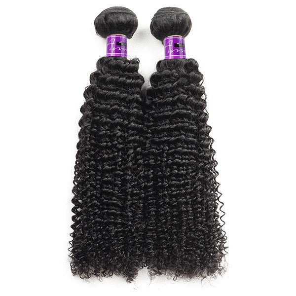 Kinky Curly  Human Hair Bundles With Frontal Indian Hair Weave 3 Bundles With HD 13x4 Lace Frontal Closure