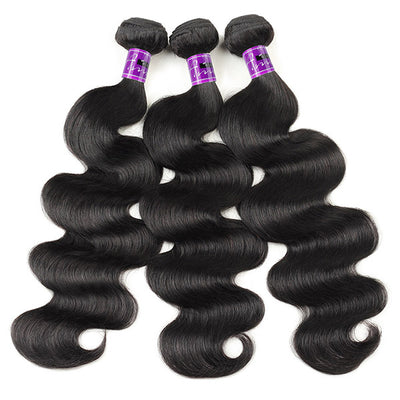 Peruvian Hair Bundles Body Wave 4 Bundles Virgin Weave Hair Black Color For Women