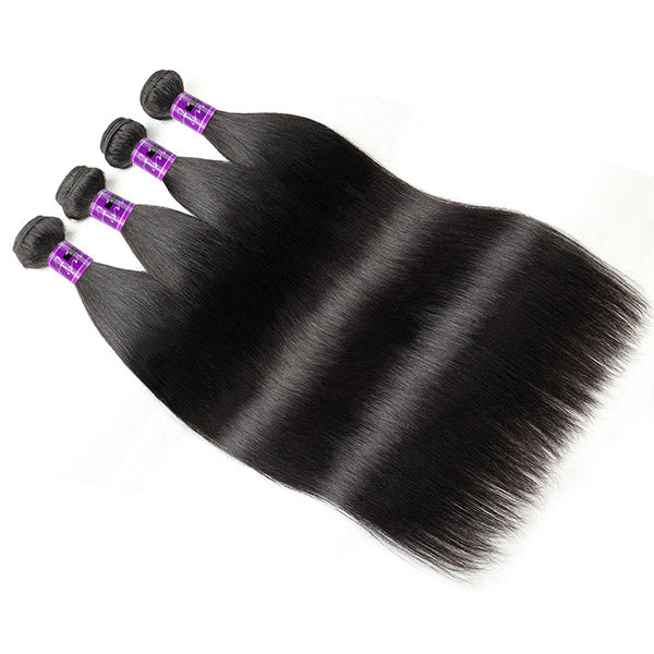 Peruvian Straight Hair Weave Bundles 4 Pcs Virgin Human Hair Weft