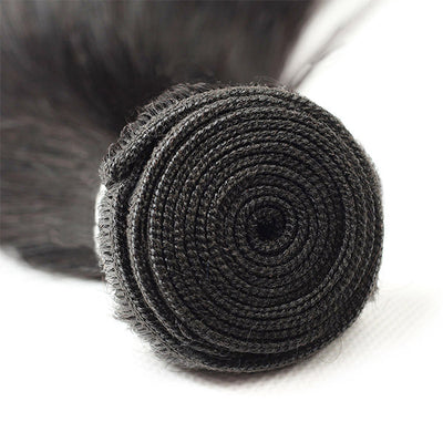 Peruvian Human Hair Bundle Deals Jet Black Color Straight Hair Bundles With Closure