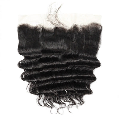 Loose Deep Wave Human Hair 4 Bundles With 13x4 Lace Frontal Closure Peruvian Hair Weaves