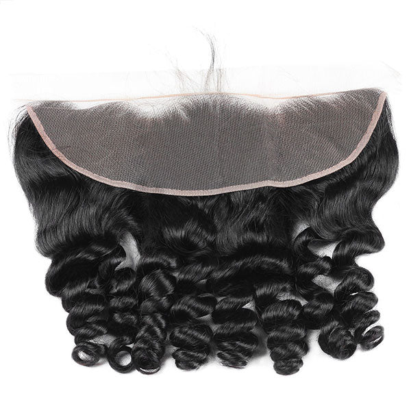 Hd Transparent Lace Frontal With Bundles Indian Loose Wave Hair 4 Bundles Deal