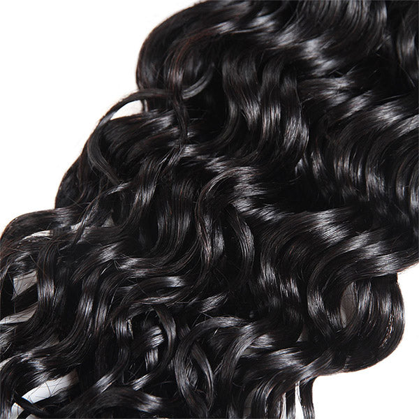 Water Curly Bundles With 13x4 Lace Frontal Brazilian Water Wave Weave 3 Bundles With Ear To Ear Closure