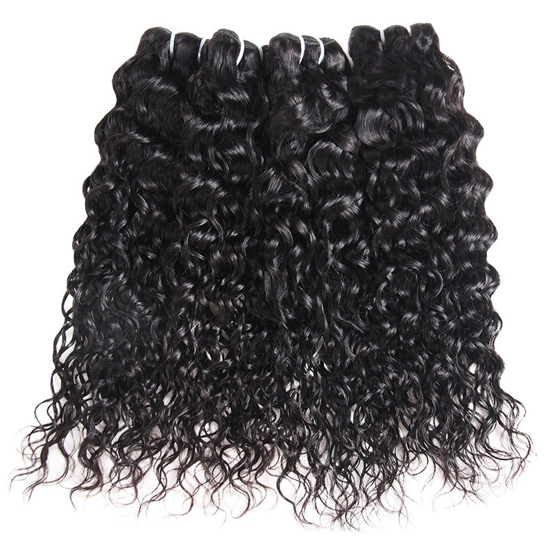 Water Wave Bundles Malaysian Hair Weave Bundles 4Pcs 100% Virgin Human Hair Natural /Jet Black