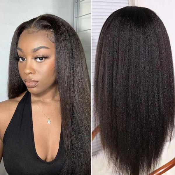 Undetectable Skin Melt Yaki Straight Human Hair Lace Wig 13x4 Real HD Lace Front Wig 32 Inch