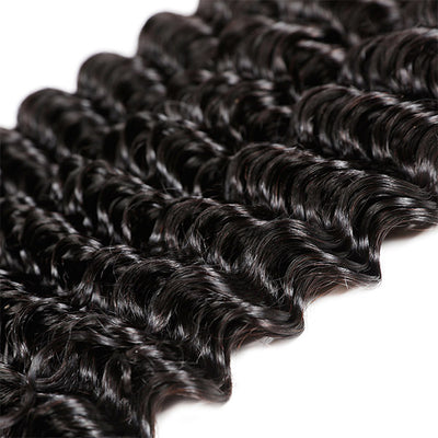 3 Bundles Deep Wave Hair Malaysian Human Hair  Deep Curly Weave Bundles