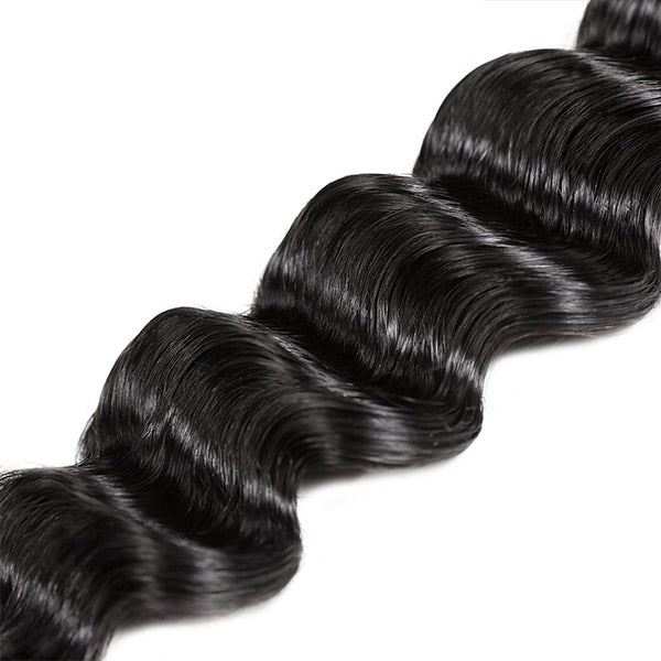 3Bundles Loose Deep Wave Human Hair Peruvian Hair Deep Loose Weave Extensions