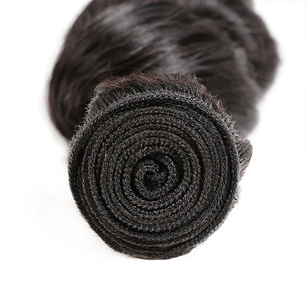 Peruvian Hair Bundles Loose Wave Hair 3Pcs Natural Black Human Hair Double Weft Hair Extensions