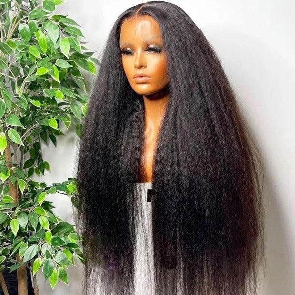 Undetectable Skin Melt Yaki Straight Human Hair Lace Wig 13x4 Real HD Lace Front Wig 32 Inch