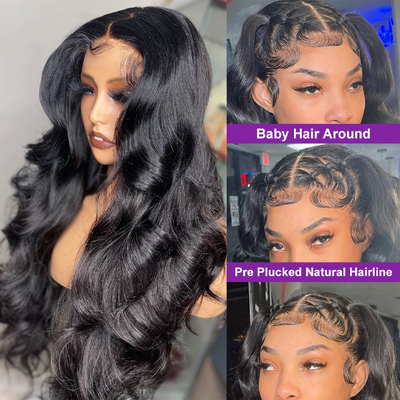 13x4 Undetectable Lace Frontal Wigs Brazilian Body Wave Human Hair Real HD Lace Wigs