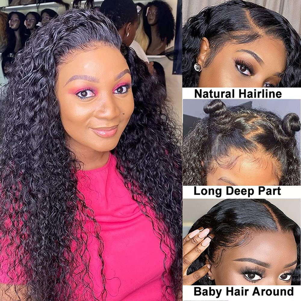 Full Lace Front Wig Water Wave Wet and Wavy 13x4 HD Lace Wigs Pre Plucked With Baby Hair 32 Inch Ama Hair
