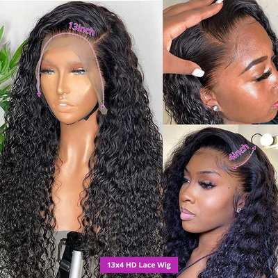 Long Undetectable Lace Human Hair Wigs Water Wave 13x4 Frontal Lace Wig