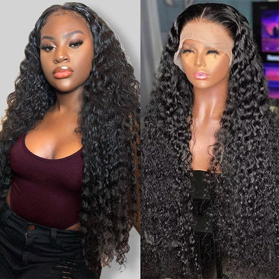 13x6 Lace Front Wig Deep Wave Virgin Human Hair Wigs 150% Density