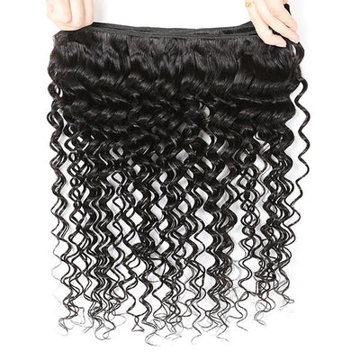 Virgin Human Hair Deep Wave Hair  4 Bundles Malaysian Hair Weave Bundles