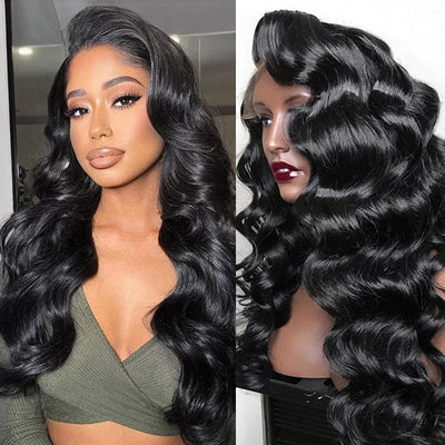 200% Density Loose Wave Wigs Loose Natural Color 4x4 Lace Closure Wig HD Invisible Human Hair Wigs