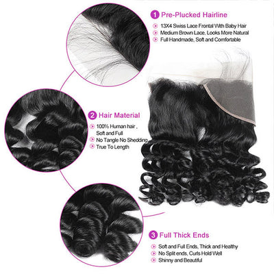 Brazilian Loose Wave Hair Bundles With Frontal 4Bundle Loose Wave Hair With 13x4 Lace Front Closure