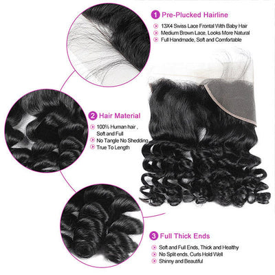 Malaysian Hair Loose Wave 3Bundles With 13x4 Ear To Ear Lace Frontal Closure
