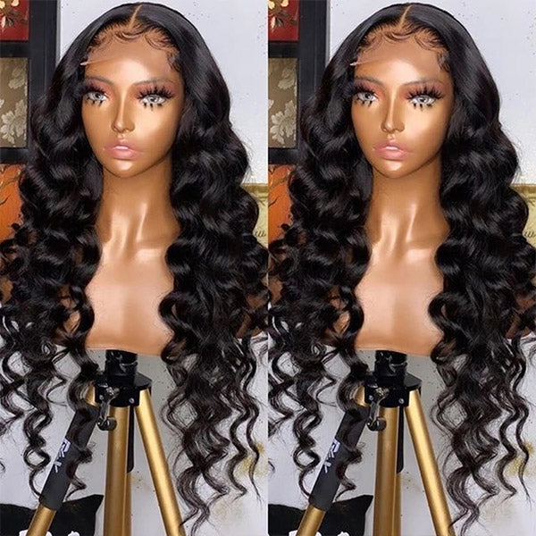 5x5 Closure Wig Loose Wave Human Hair Wigs Invisible HH Lace Wigs With Baby Hair