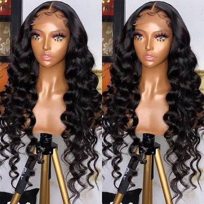 5x5 Closure Wig Loose Wave Human Hair Wigs Invisible HH Lace Wigs With Baby Hair