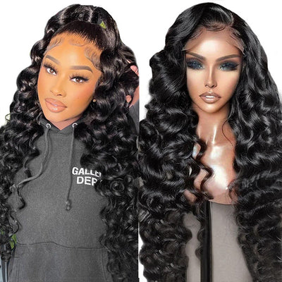 30 32 Inch Loose Deep Wave Lace Frontal Wigs 13x4 HD Transparent Human Hair Wig