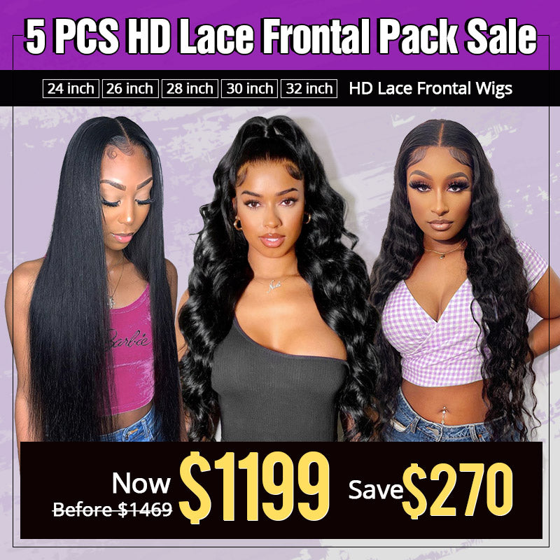 5Pcs HD Lace Frontal Wigs Pack Sale