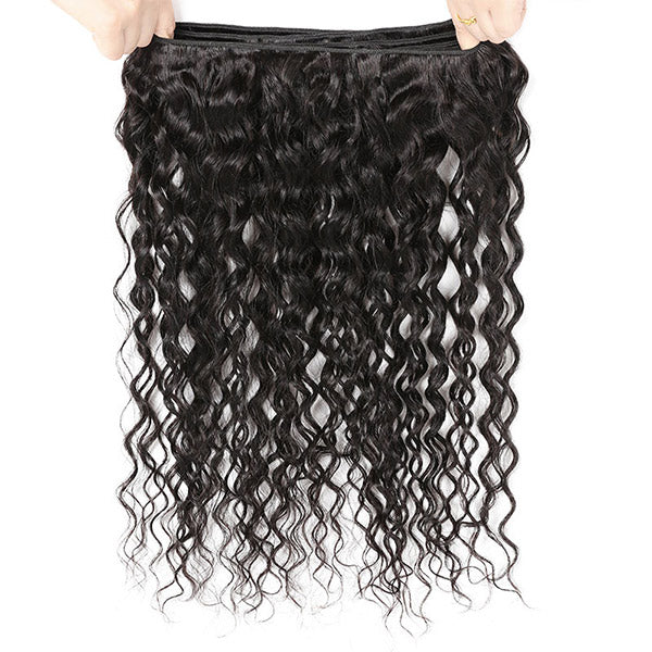 Brazilian Hair Weave Bundles Virgin Hair Water Wave Bundles With Closure 4 Bundles Deal