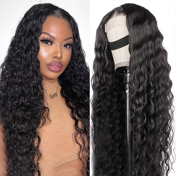 Water Wave Hair Wigs Undetectable T Part Lace Wig Preplucked Wigs With Natural Hairline