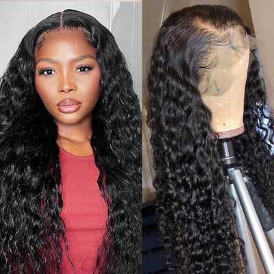 Water Wave Hair Wigs Undetectable T Part Lace Wig Preplucked Wigs With Natural Hairline